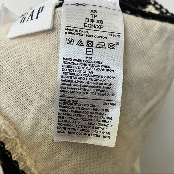 Gap Crochet Black & White Stripe Halter Crop Top - Picture 10 of 10